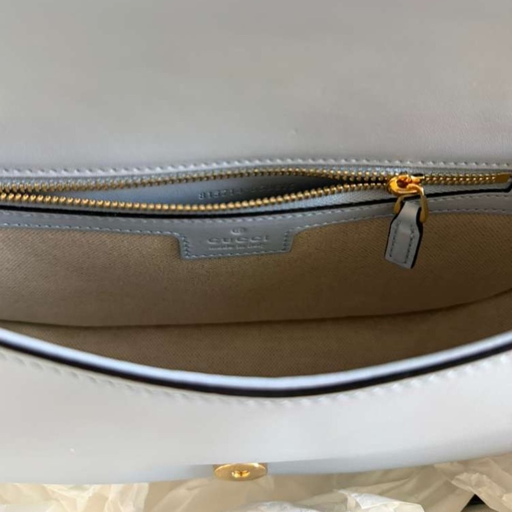 100% Authentic NEW Gucci Blondie Large Top Handle Crossbody Handbag Light Blue - Picture 12 of 13